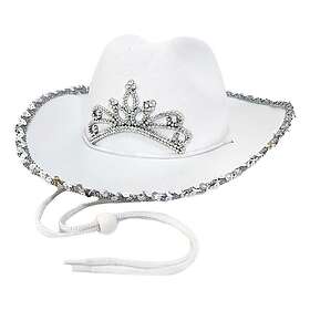 Tiara Vit Cowboyhatt med One size