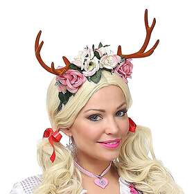 Horn Diadem med Blommor & One size