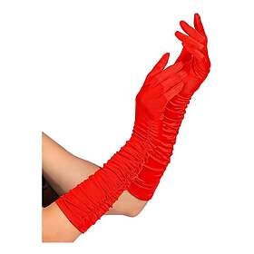 One Satinhandskar Röda Långa size