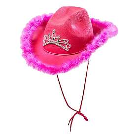 Fluff Cowgirl Hatt med Rosa One size