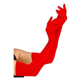 Extra Röda Satinhandskar Långa One size