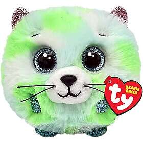 TY Beanie Balls Evie Green Cat