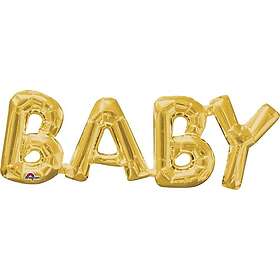 Ballongkungen Folieballong Baby Guld