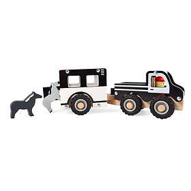 Magni Bil i trä med Trailer och Djur