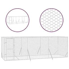vidaXL Hundgård för utomhusbruk silver 6x2x2 m galvaniserat stål 3190459