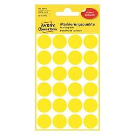 Avery Etikett färgsignal gul Ø 18mm