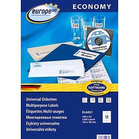 Universaletikett ELA021 105x48mm vit A4