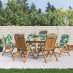 vidaXL Justerbara trädgårdsstolar med dynor 6 st massiv teak 3196505