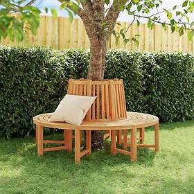 vidaXL Trädbänk 2 st halvrund Ø160 cm massiv teak 3157908