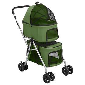vidaXL Hopfällbar hundvagn dubbel grön 83x48x97 cm oxfordtyg 172207