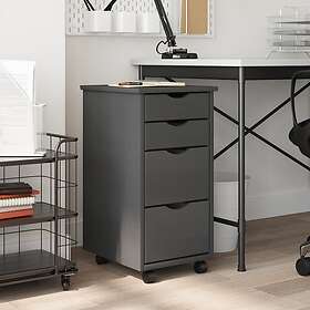 vidaXL Hurts med hjul MOSS grå massiv furu 355905