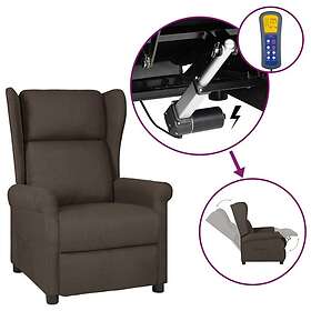 vidaXL Elektrisk reclinerfåtölj mörkbrun tyg 3098324