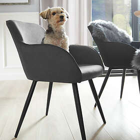 TecTake 2x Chair Marilyn tyg grå/svart