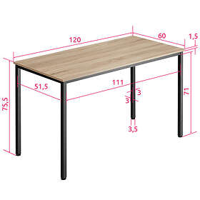 TecTake Skrivbord Vanport industriljus Industriellt lätt trä, ek Sonoma
