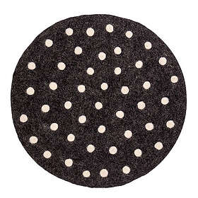 Afroart Felt Dot sittdyna mörkgrå/vit Ø37 cm