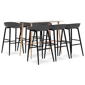 vidaXL Bargrupp 7 delar vit och grå 3057453