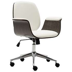 vidaXL Chaise de bureau vit böjträ och konstläder 283126