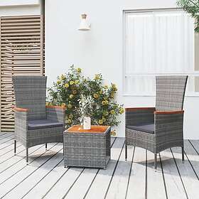 vidaXL Lounge-ryhmä för trädgården 3 delar grå konstrotting&akacia 3157652