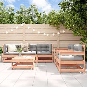 vidaXL Loungegrupp för trädgården med dynor 6 delar massiv douglasgran 3185820