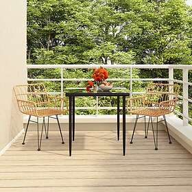 vidaXL Matgrupp för trädgården 3 delar konstrotting 3157845