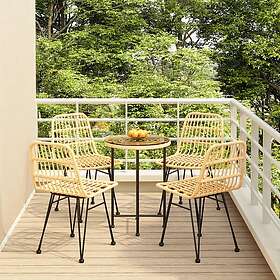 vidaXL Matgrupp för trädgården 5 delar konstrottning 3157839