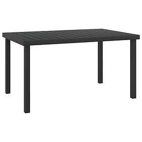 vidaXL Trädgårdsbord svart 140x90x74 cm aluminium och WPC 312207