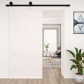 vidaXL Ladugårdsdörr vit 100x1,8x214 cm massiv furu 824639