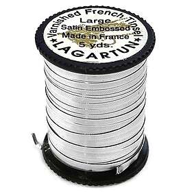 Lagartun Flat Metal Embossed Tinsel L Satin Silver