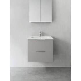 Hafa Tvättställsskåp Shape 600 Grå Med Tvättställ Rekangulär Ho