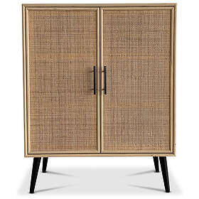 Skånska Möbelhuset React skåp i rotting med svarta handtag