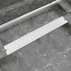 vidaXL Avlång golvbrunn bubblig 830x140 mm rostfritt stål 142192