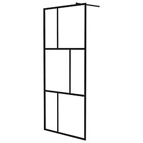 vidaXL Duschvägg till duschkabin härdat glas svart 90x195 cm 149153