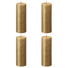 vidaXL Bolsius Blockljus Shimmer 4-pack 190x68 mm guld 440896