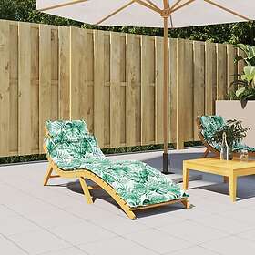 vidaXL Solsängsdyna bladmönster oxfordtyg 361352