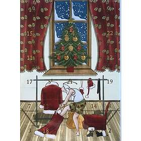 Quire Liten Adventskalender som julkort - Tomten byter om