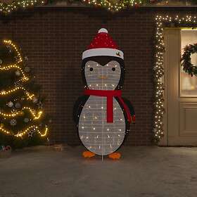 vidaXL Dekorativ pingvin med LED lyxigt tyg 180 cm 329764