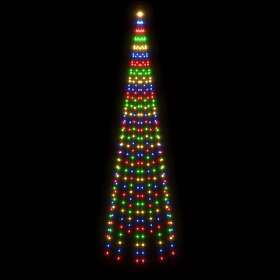 vidaXL 343525 Joulukuusi lipputanko värikäs 310 LEDs 300 cm