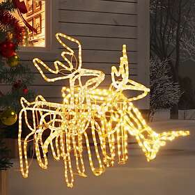 vidaXL 3154333 Joulukoriste porohahmot 3 kpl lämmin valkoinen