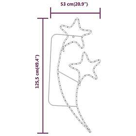 vidaXL 3154326 Tähdenmuotoiset valonauhat 12pcs Lämmin Valkoinen 125.5x53x4.5cm 