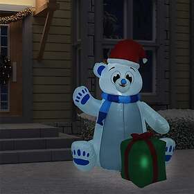 vidaXL Juldekoration uppblåsbar isbjörn LED inomhus och utomhus 1.8 m 331407