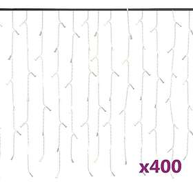 vidaXL Ljusslinga draperi istappar 10 m 400 lysdioder flerfärgad 328915