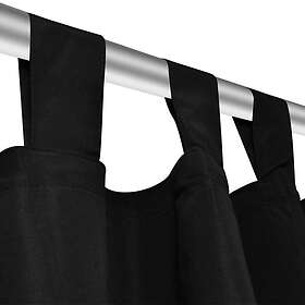 vidaXL 2-pack gardiner med öglor i svart microsatin 140 x 225 cm 130354
