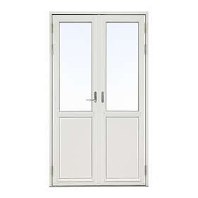 Svenska Fönster Pardörr TR Trä 3-Glas Höger Linjerat Öppningsbart Vit 19X22-15