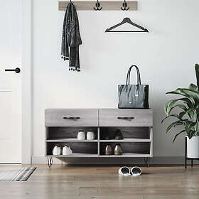 vidaXL Skobänk grå sonoma 102x35x55 cm konstruerat trä 829738