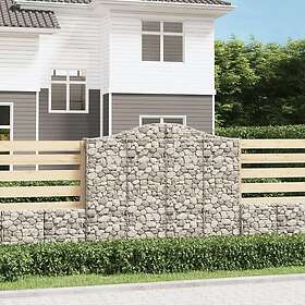 vidaXL Gabion bågformad 8 st 200x30x160/180 cm galvaniserat järn 3145499