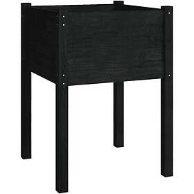 vidaXL Odlingslåda Massiv Furu 50x50x70cm Svart 810807