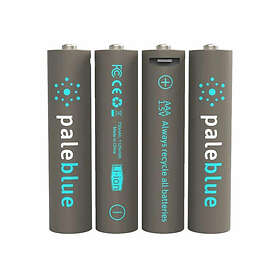 Pale Blue Li-Ion Rechargeable AAA Battery 4x