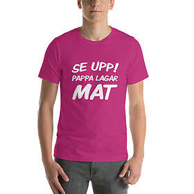 Fotomax T-shirt med bild texten "Se upp! Pappa lagar mat" Svart