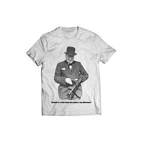 Fotomax T-shirt med bild och citat av Winston Churchill "Attitude is a little thing that makes a big difference" XXL / Rauður