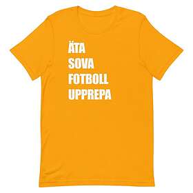 Fotomax T-shirt med bild texten "ÄTA SOVA FOTBOLL UPPREPA"